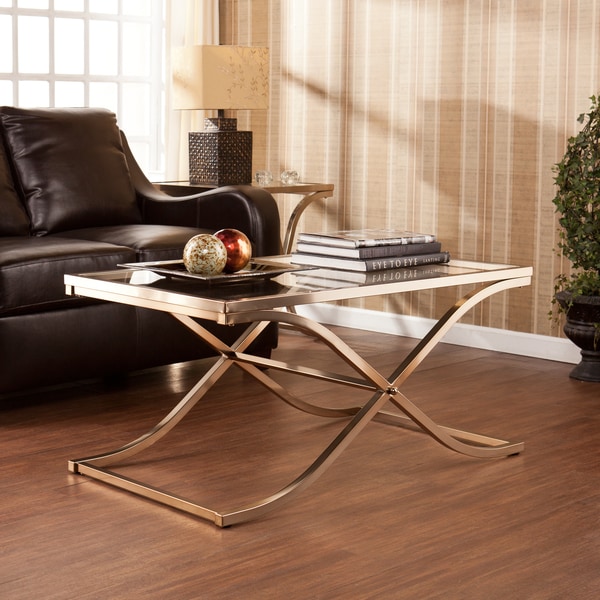 Shop Ambrosia Champagne Brass Cocktail Coffee Table