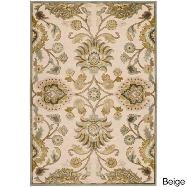 Hand woven Traditional Beige/Brown Floral Durban Rug (5'2 x 7'6) 5x8   6x9 Rugs