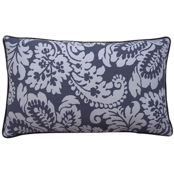 Handmade Hibiscus Pewter Pillow - 12" x 20"