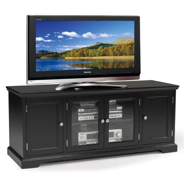 Shop Black Hardwood 60-inch TV Stand - Overstock - 8372705