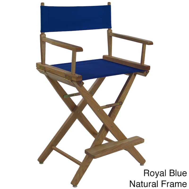 American Trails Extra-Wide Premium 24-inch Counter High Director's Chair - natural frame/ royal blue canvas