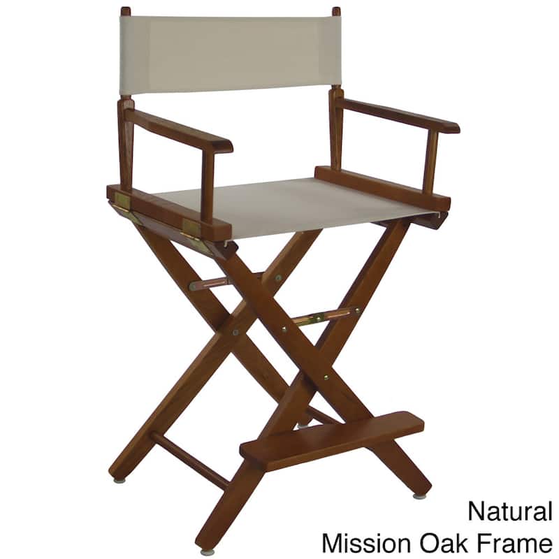 American Trails Extra-Wide Premium 24-inch Counter High Director's Chair - mission oak frame/ natural canvas