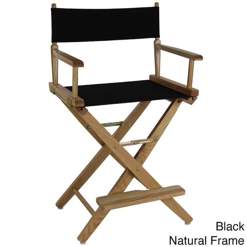 American Trails Extra-Wide Premium 24-inch Counter High Director's Chair - natural frame/ black canvas
