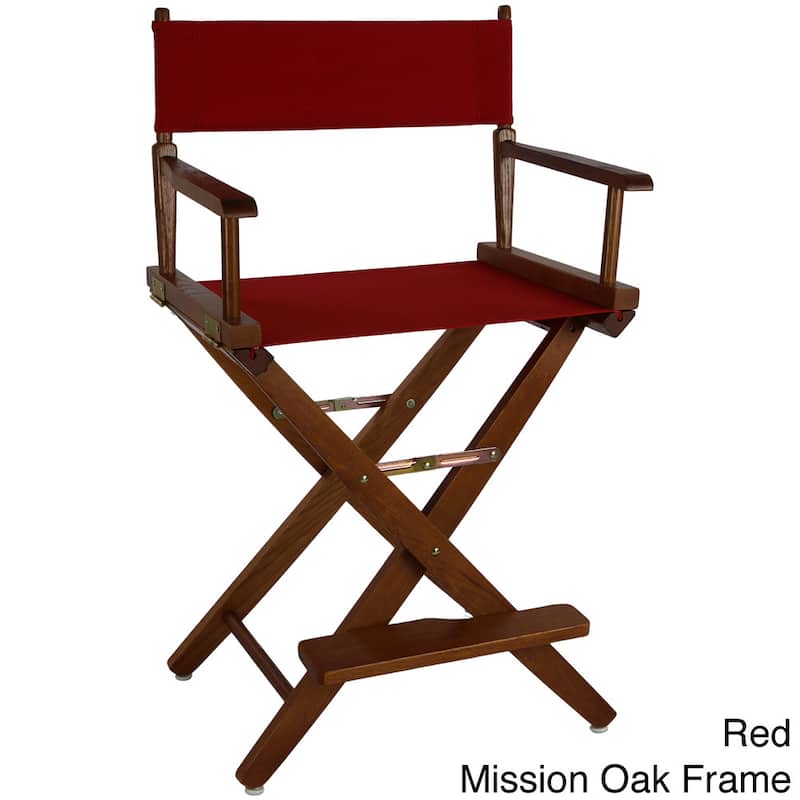 American Trails Extra-Wide Premium 24-inch Counter High Director's Chair - mission oak frame/ red canvas