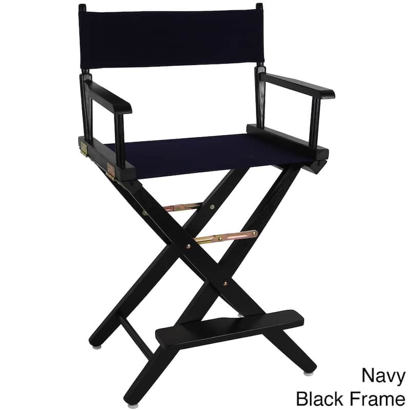 American Trails Extra-Wide Premium 24-inch Counter High Director's Chair - black frame/ navy canvas