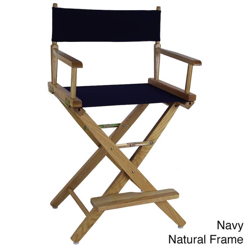 American Trails Extra-Wide Premium 24-inch Counter High Director's Chair - natural frame/ navy canvas
