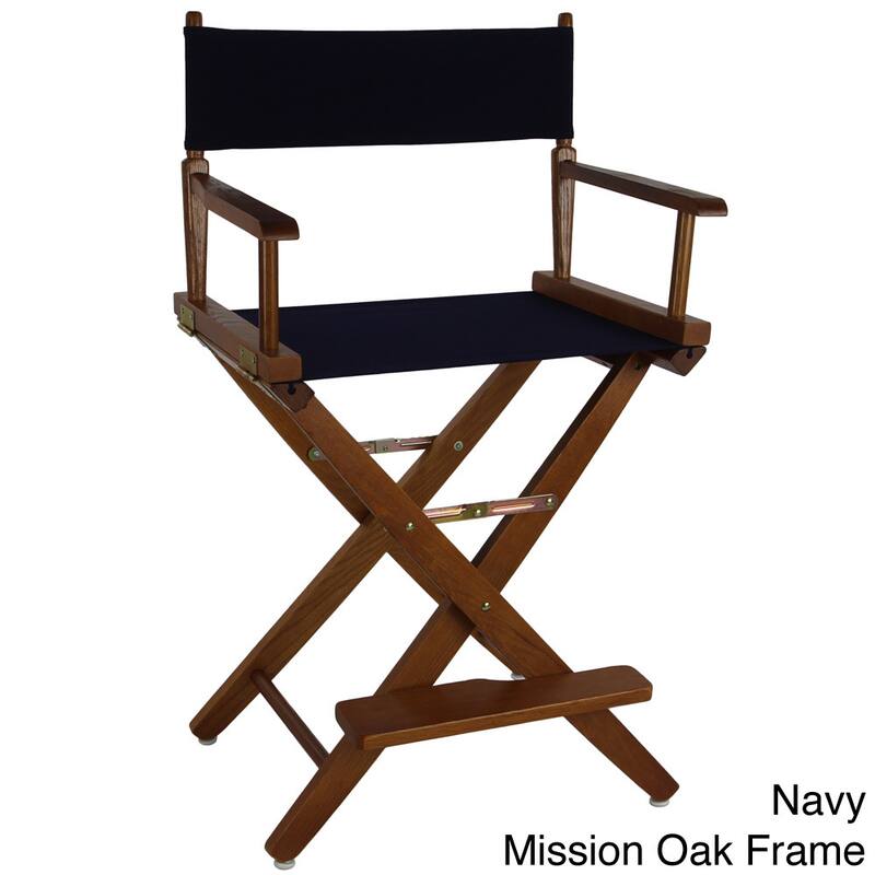 American Trails Extra-Wide Premium 24-inch Counter High Director's Chair - mission oak frame/ navy canvas