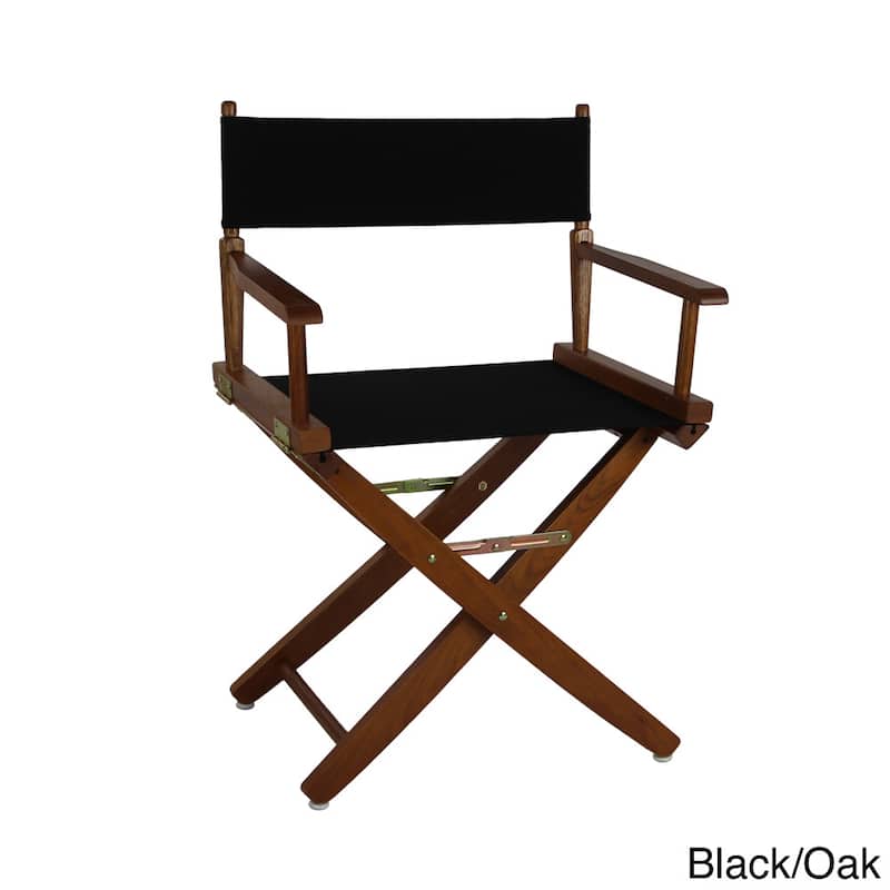 American Trails Extra-Wide Premium 18-inch Director's Chair - mission oak frame/ black canvas
