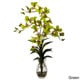 preview thumbnail 3 of 2, Nearly Natural Dendrobium Orchid Vase Arrangement Decorative Plant