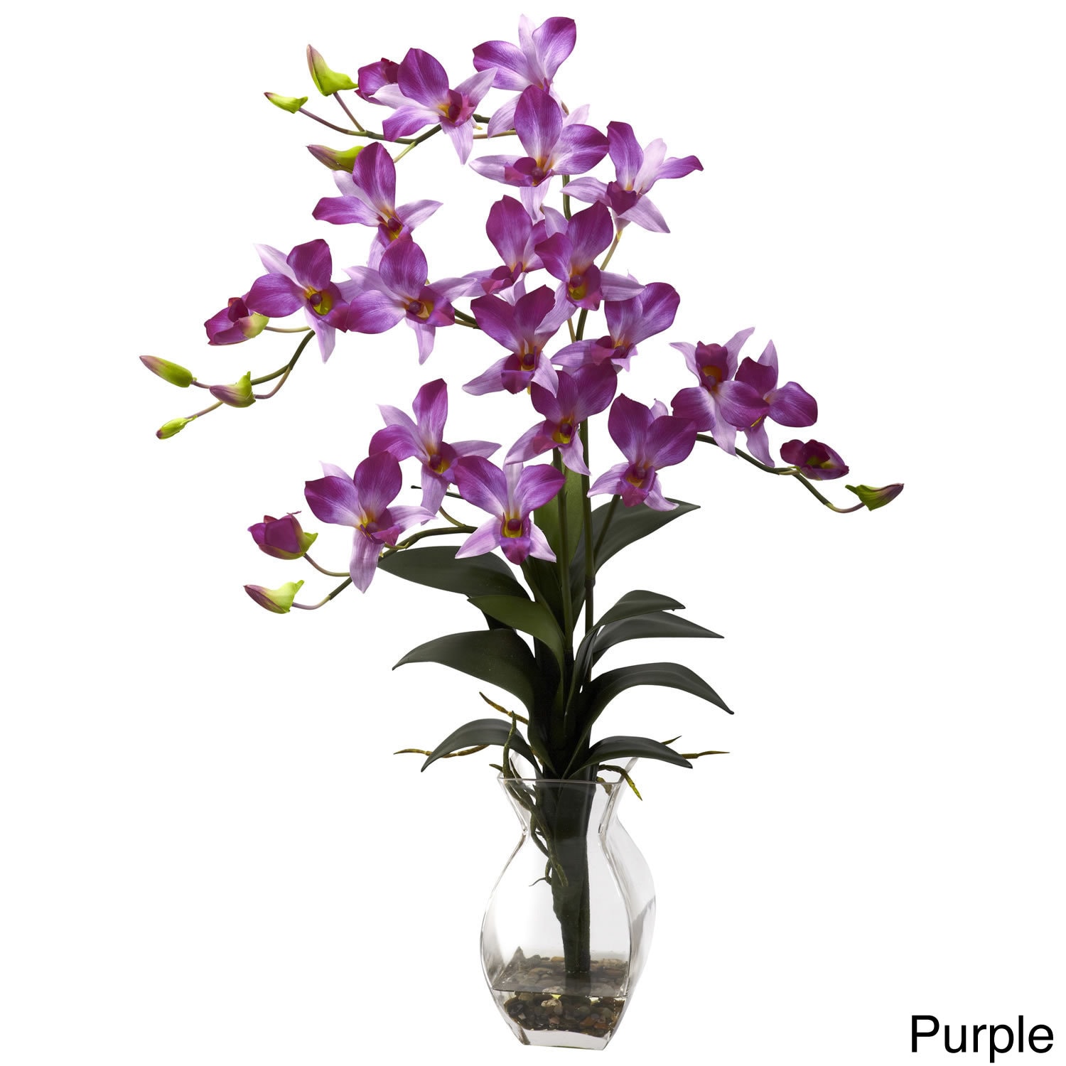 Shop Nearly Natural Dendrobium Orchid Vase Arrangement Decorative Plant
