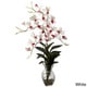 preview thumbnail 4 of 2, Nearly Natural Dendrobium Orchid Vase Arrangement Decorative Plant White