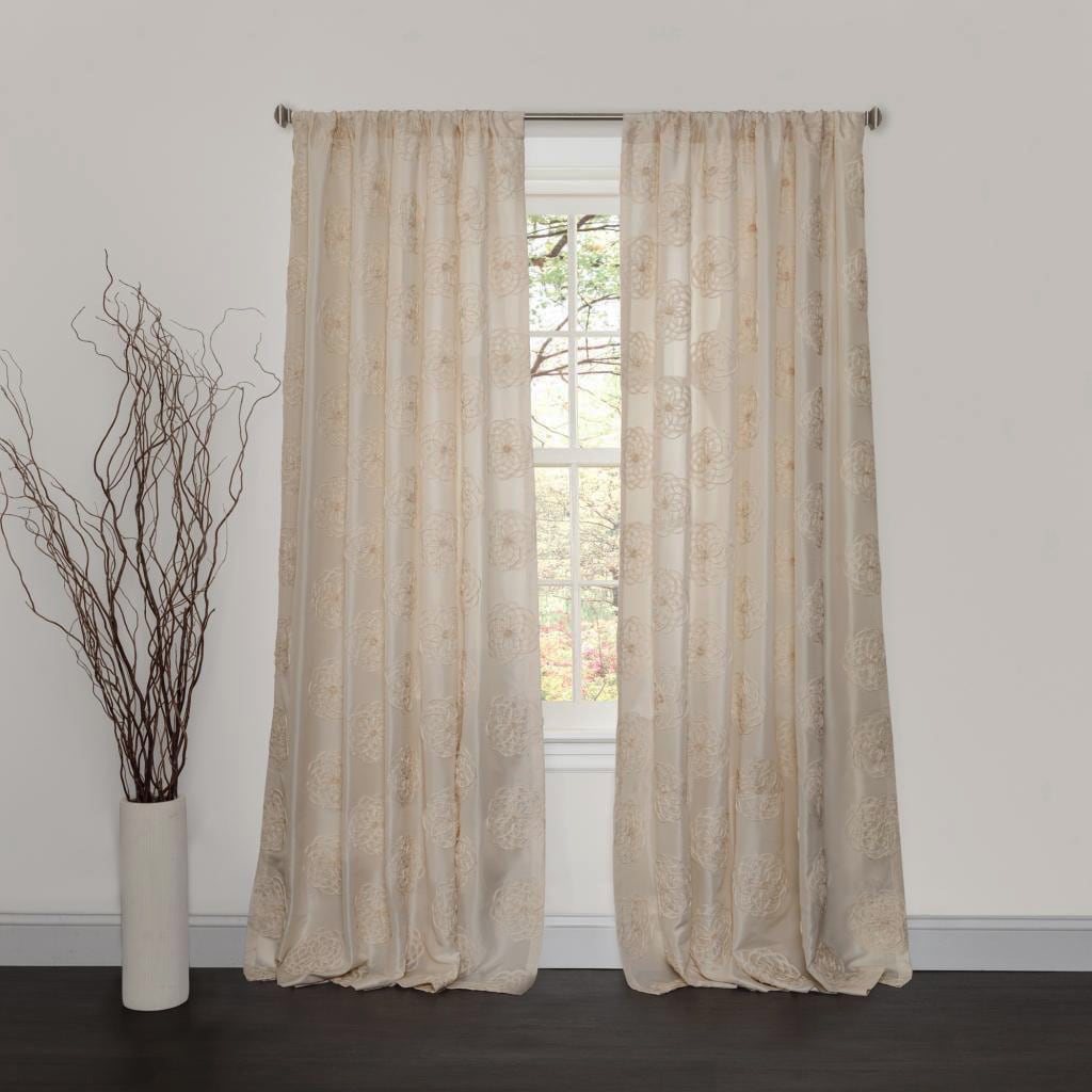 Lush Decor Samantha Ivory 84 inch Curtain Panel