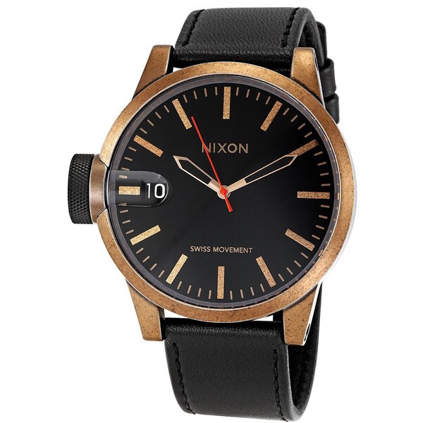 Shop Nixon Men's 'Chronicle' Lefty Antique Copper Finish/ Black Watch