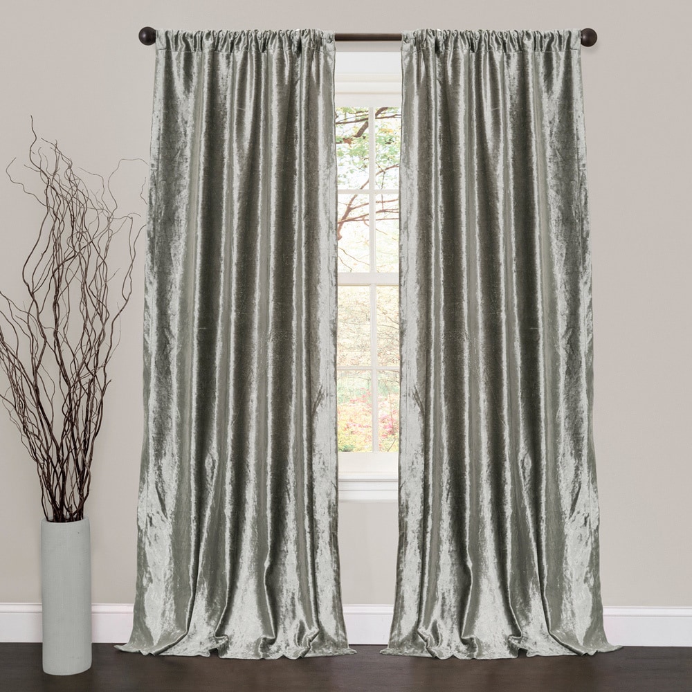 Lush Decor Velvet Dream Silver 84 inch Curtain Panel Pair
