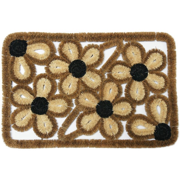 Entryways Ellipse Recycled Rubber/Coir Doormat (24 Inches x 36 inches)