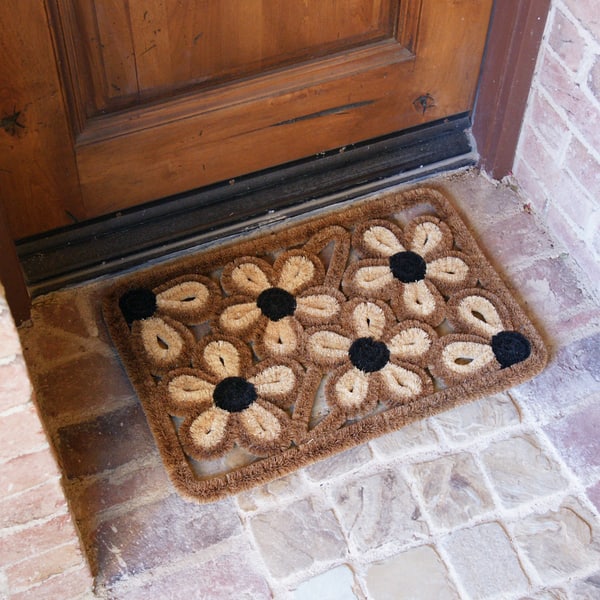 Entryways Ellipse Recycled Rubber/Coir Doormat (24 Inches x 36 inches)