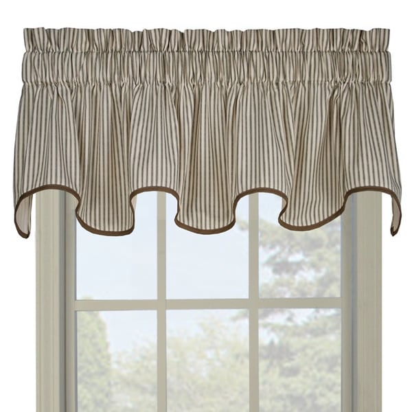 Ticking Green Stripe Wave Valance - 15682261 - Overstock.com Shopping ...