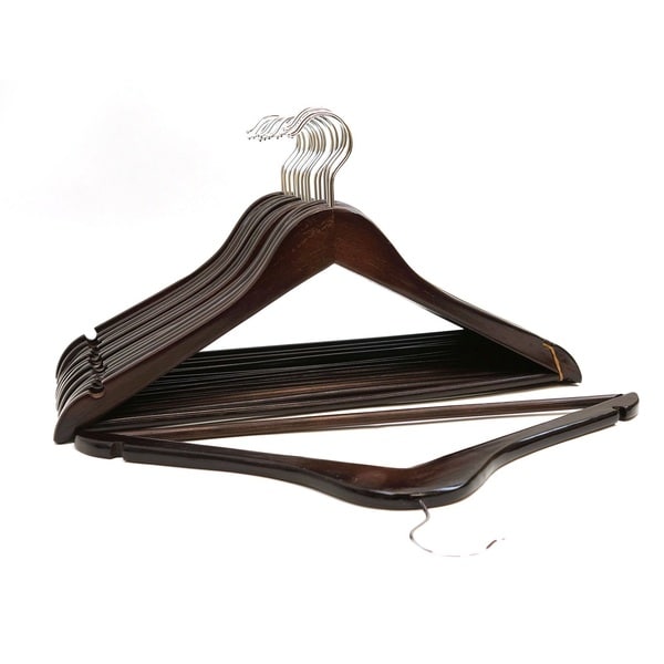 Shop Dark Mahogany Wood Suit Hangers (Case of 96) Free Shipping Today