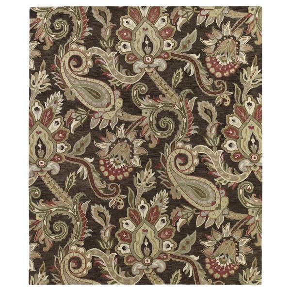 Christopher Kashan Hand tufted Chocolate Paisley Rug (8' x 10') 7x9   10x14 Rugs