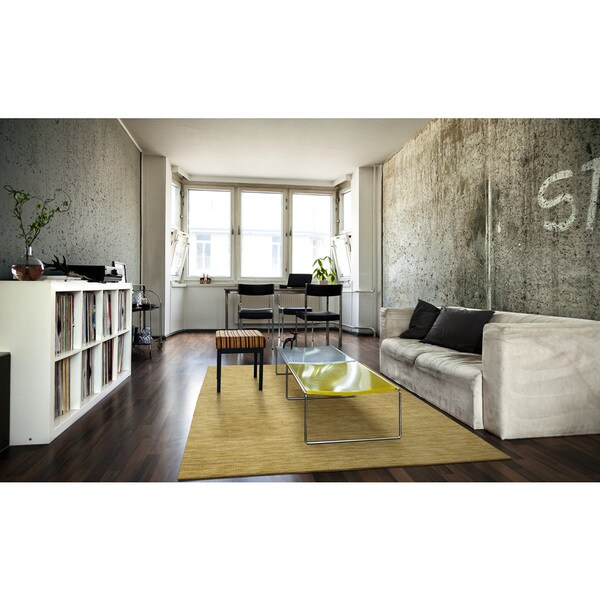 Gabbeh Hand-tufted Yellow Rug - 8' x 11'