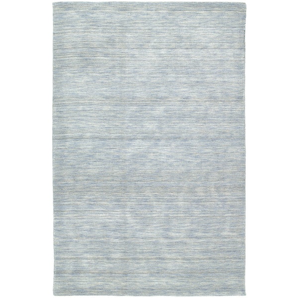 Gabbeh Hand-tufted Light Blue Rug (9'6 x 13')