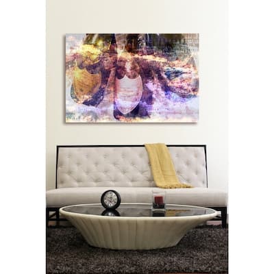 Oliver Gal 'Champagne Bath' Drinks and Spirits Wall Art Canvas Print - Purple, Gold