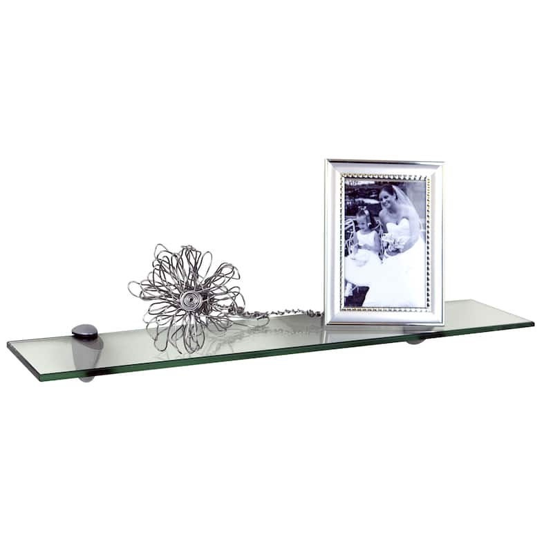 18 x 4-inch Clear Glass Legacy Shelf