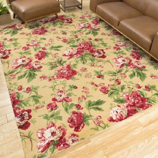 Waverly Artisanal Delight Forever Yours Buttercup Area Rug by Nourison - 5' x 7'