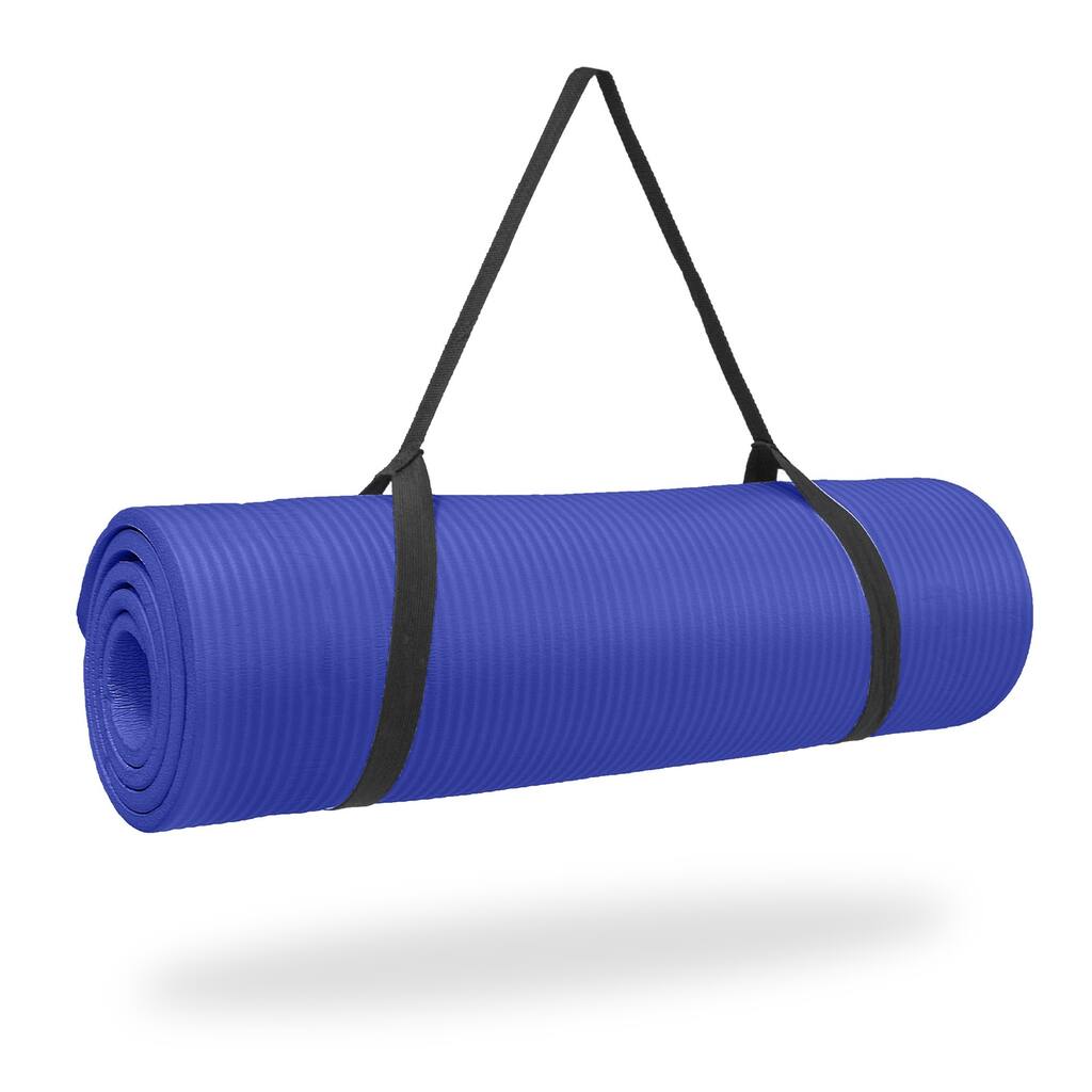 Pure Fitness 1/2 inch Ultra Thick NBR Exercise Mat - Iris - Blue - 68x24