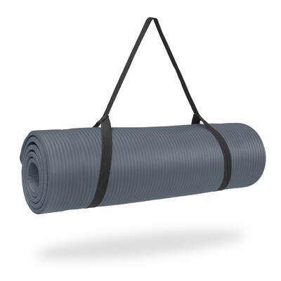 Pure Fitness 1/2 inch Ultra Thick NBR Exercise Mat - Charcoal - Grey - 68x24