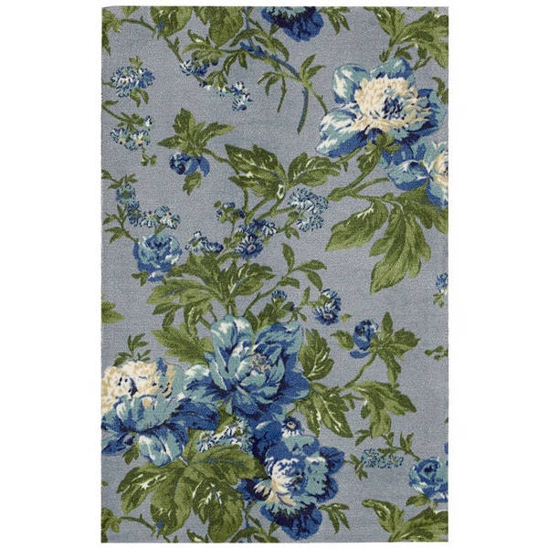 Waverly Artisanal Delight Forever Yours Sky Area Rug by Nourison (5' x 7') - 5' x 7'