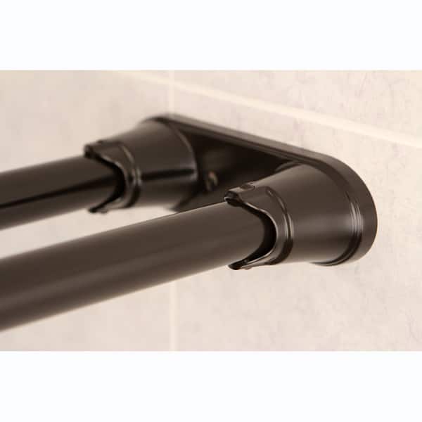Kingston Brass Oil-rubbed Bronze Curved Adjustable Double Shower Curtain Rod - Oil Rubbed Bronze