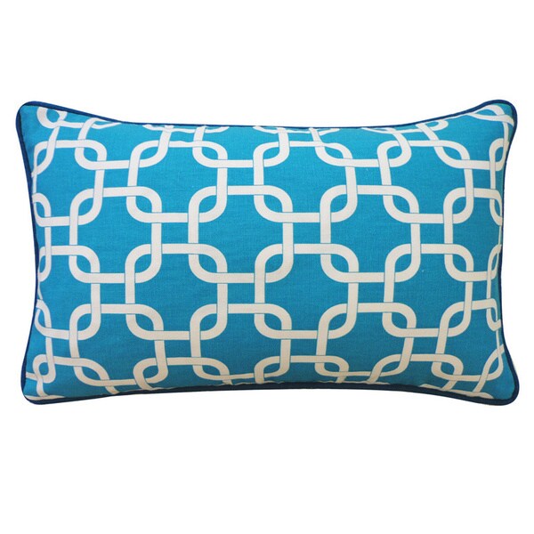 Handmade Teal Links Pillow - 12" x 20"