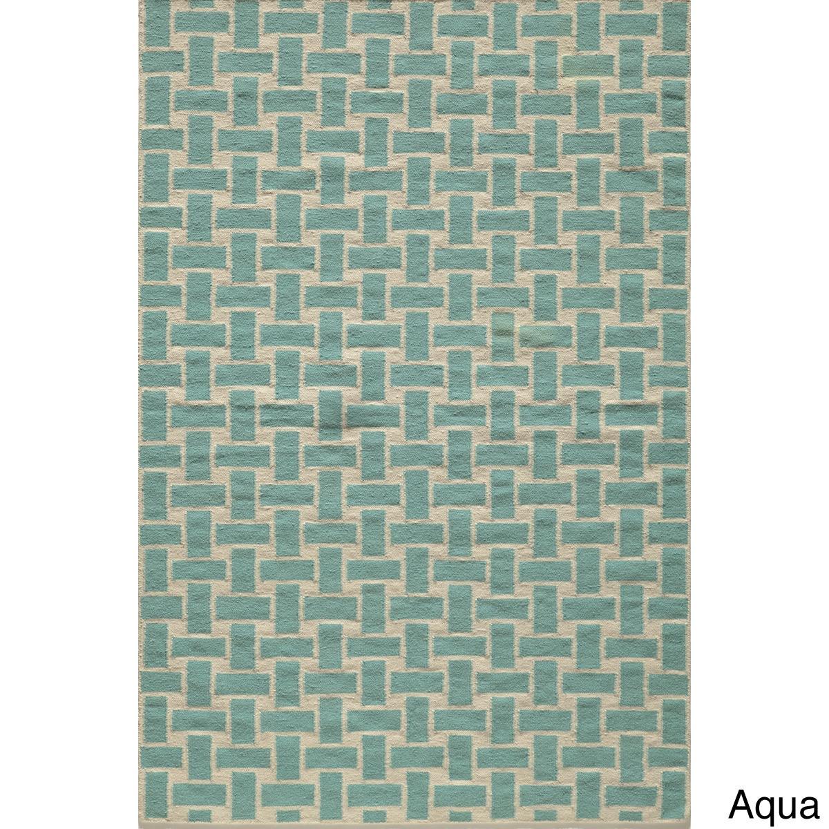 Mersa Bricks Flat Weave Wool Dhurry Rug (36 X 56)