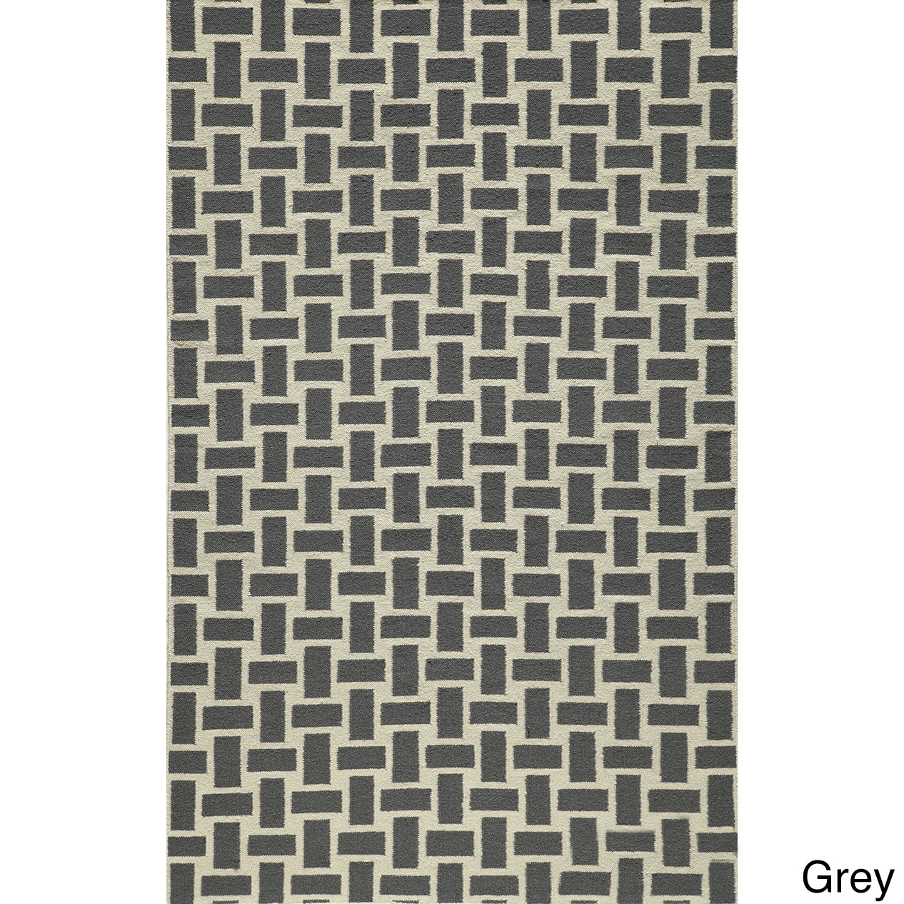 Mersa Bricks Flat Weave Wool Dhurry Rug (36 X 56)