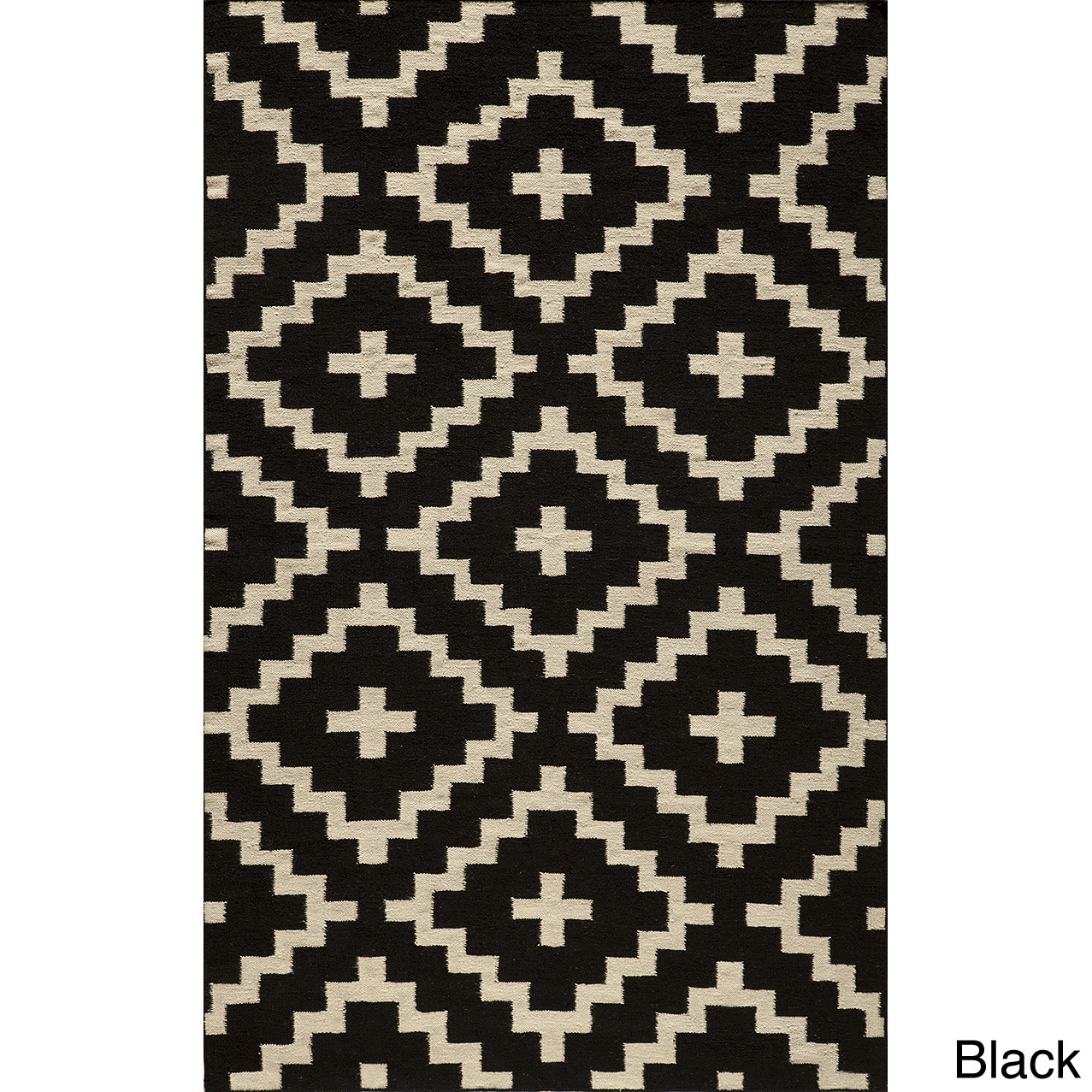 Mersa Diamonds Flat Weave Wool Dhurry Rug (8 X 10)