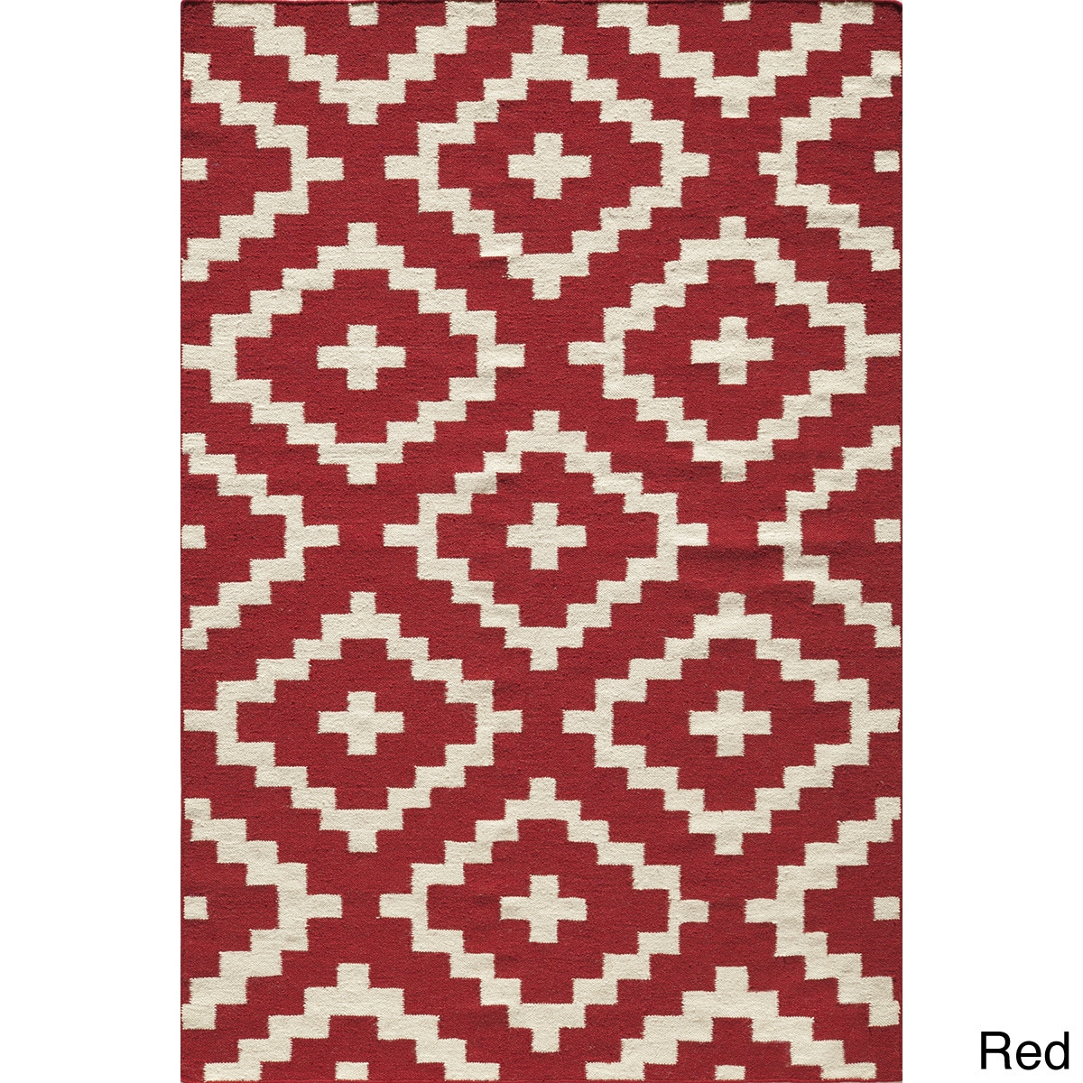 Mersa Diamonds Flat Weave Wool Dhurry Rug (8 X 10)