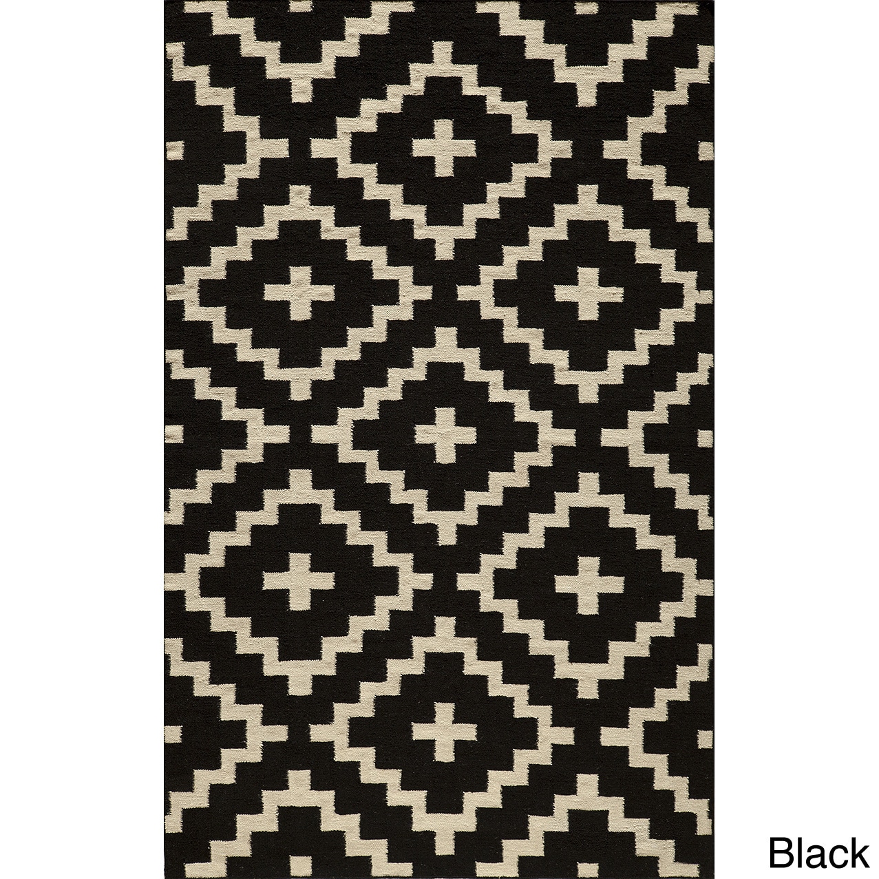 Mersa Diamonds Flat Weave Wool Dhurry Rug (5 X 8)