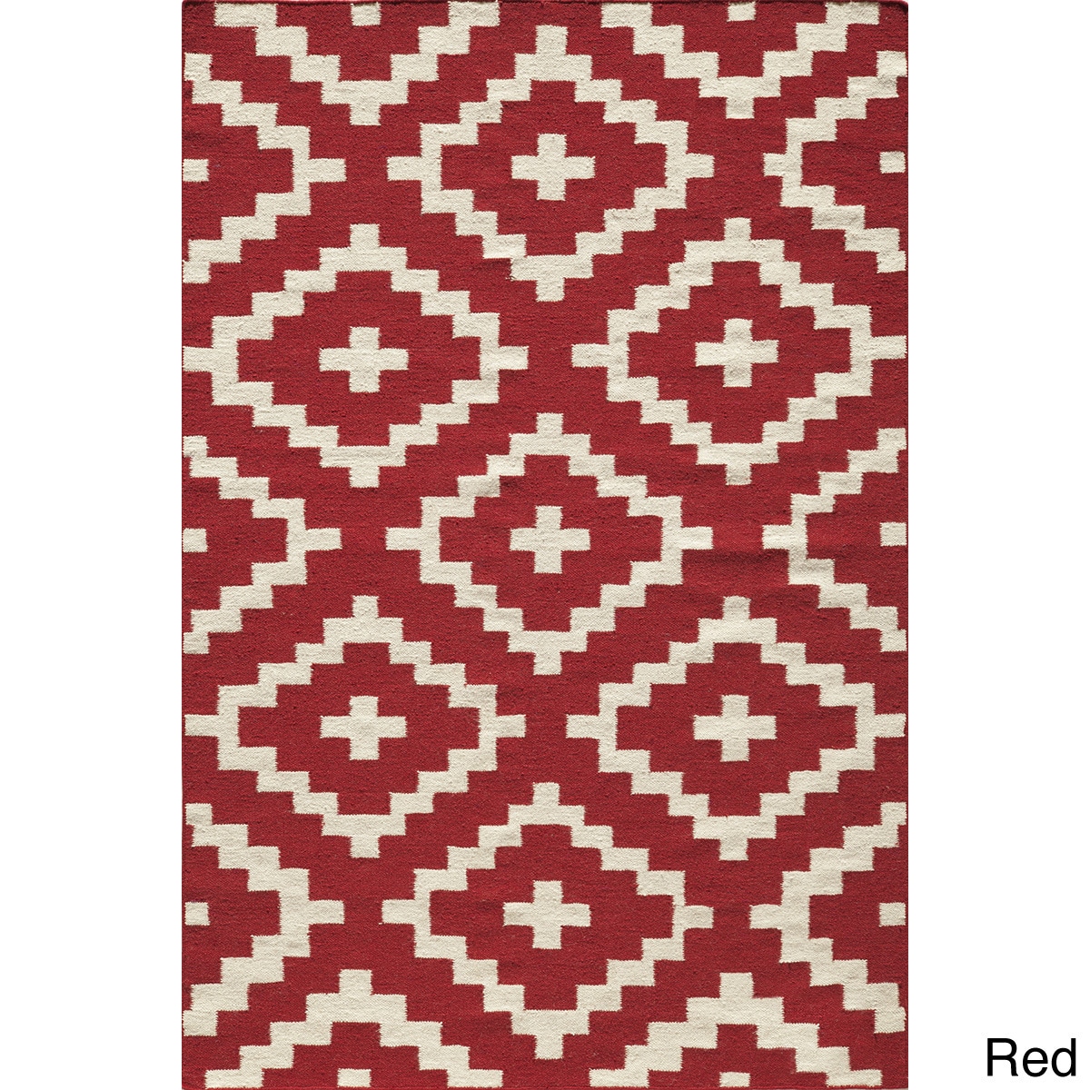 Mersa Diamonds Flat Weave Wool Dhurry Rug (5 X 8)