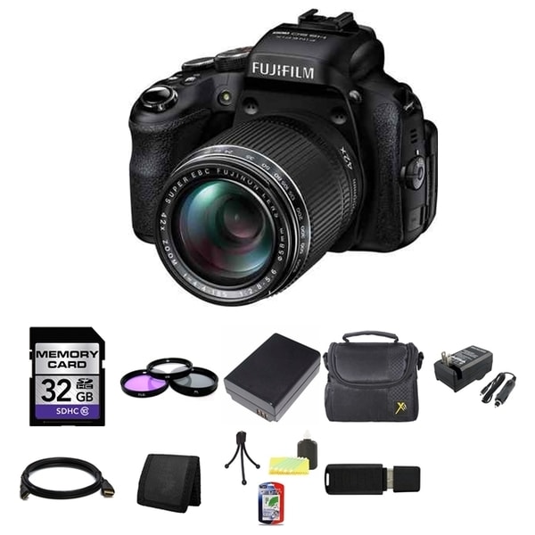 Fujifilm FinePix HS50EXR 16MP Black Digital Camera 32GB Bundle Fujifilm Point & Shoot Cameras