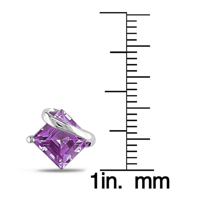 Miadora 10k White Gold 2ct TGW Amethyst Stud Earrings