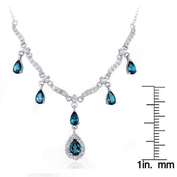 Elegant Tear Drop 2.50 carats Pear shape Sterling Silver Rhodium Finish London Blue Topaz Pendant Elegant Tear Drop 2.50 carats Pear shape Sterling Silver Rhodium Finish London Blue Topaz Pendant