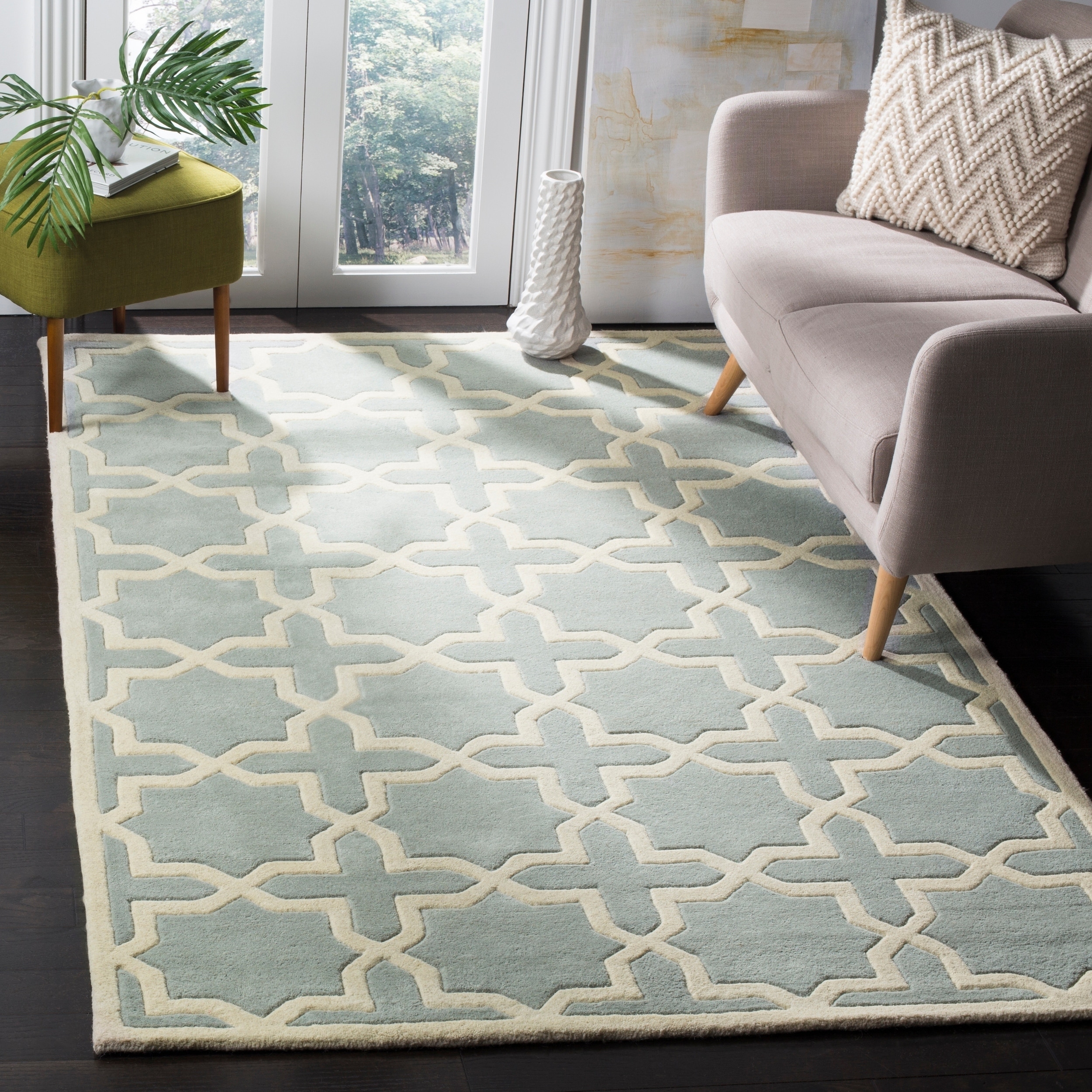 Safavieh Handmade Moroccan Chatham Contemporary Gray/ Ivory Wool Rug (10 X 14)