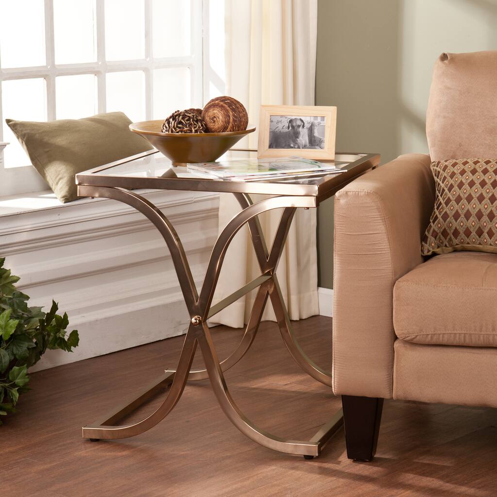 SEI Furniture Ambrosia Champagne Brass End Table