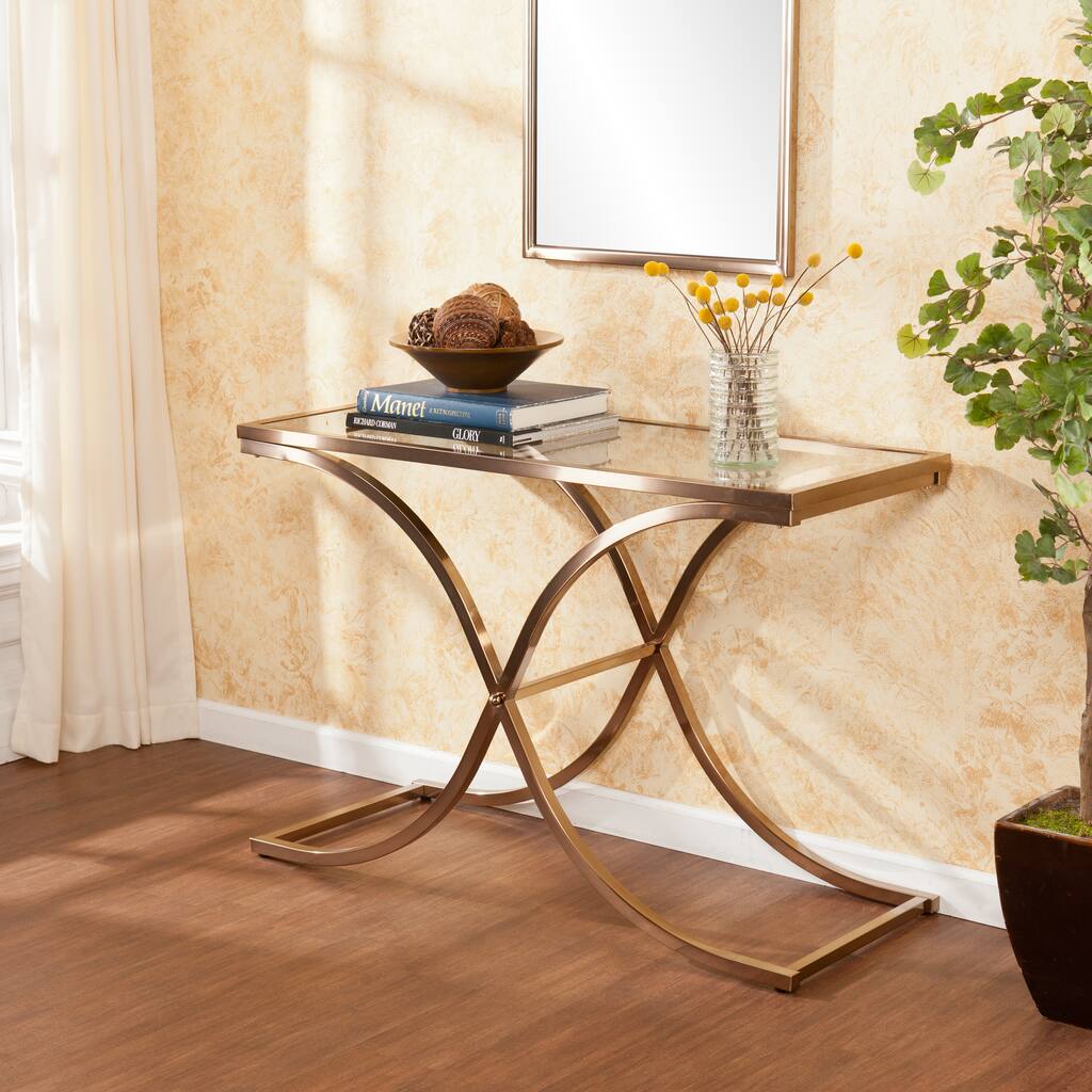 Ambrosia Champagne Brass Console/ Sofa Table