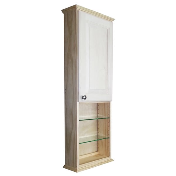 Ashley Series 48x2.5inch Unfinished Wood Wall with Glass