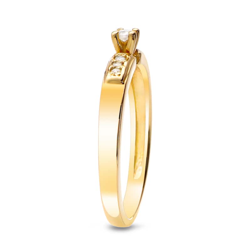 Auriya 1/10ct TDW Round Diamond Promise Ring 10K Gold