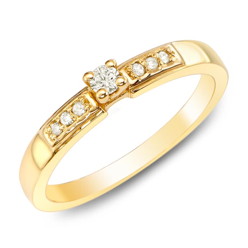 Auriya 1/10ct TDW Round Diamond Promise Ring 10K Gold