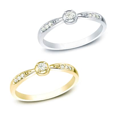 Auriya 1/10ct TDW Round Diamond Promise Ring 10K Gold
