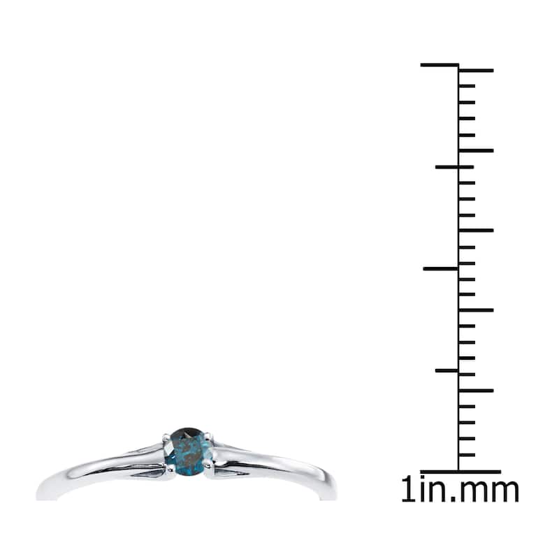Auriya 1/10ctw Round Blue Diamond Promise Ring 10K Gold